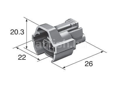 Denso 2 pin Top slot Injector connector #2