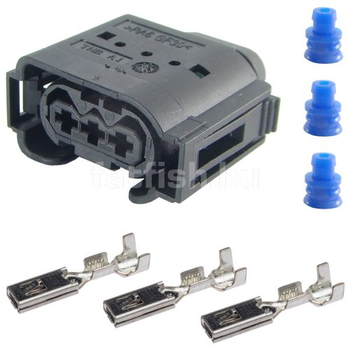 Kostal 3 pin connector female black sidelock