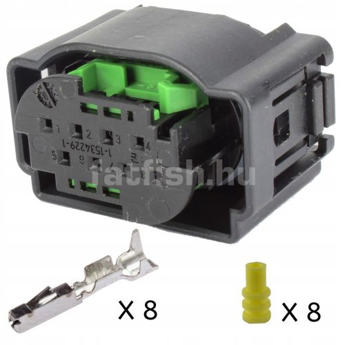TE MQS 8 pin connector black