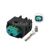 TE MQS 3 pin connector blue-green