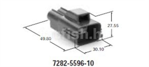 Yazaki 2 pin 6.3 connector male 7282-5596-10
