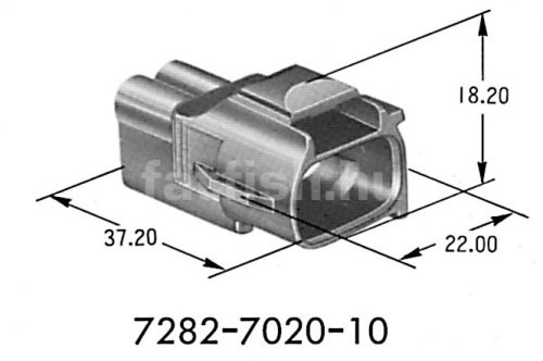 Yazaki 2 lábú csatlakozó apa 7282-7020-10