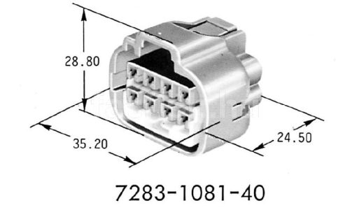 Yazaki 8 pin connector 7283-1081-40
